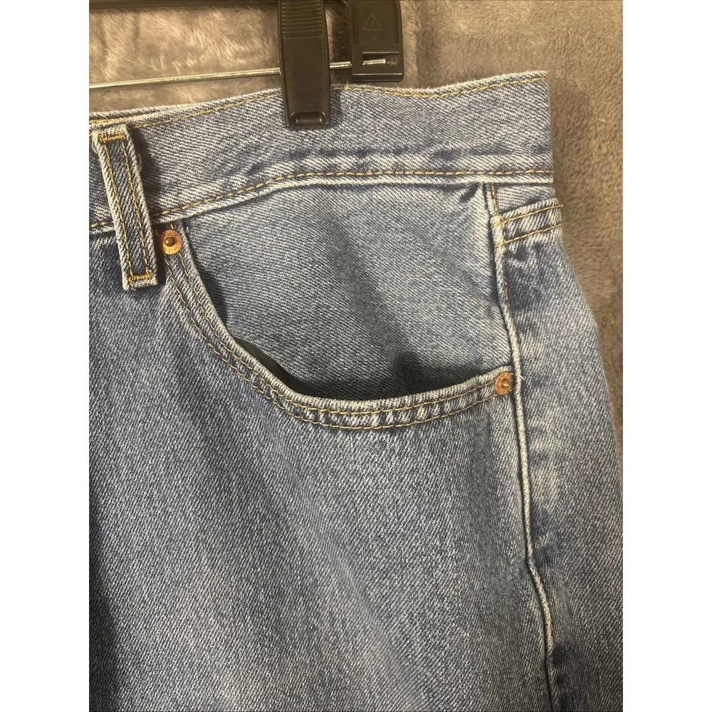 Levis 505 Regular Fit Mens Blue Jeans Straight Leg Denim 36x30 Medium Wash